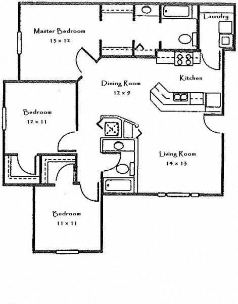 3 bedroom Floor Plan